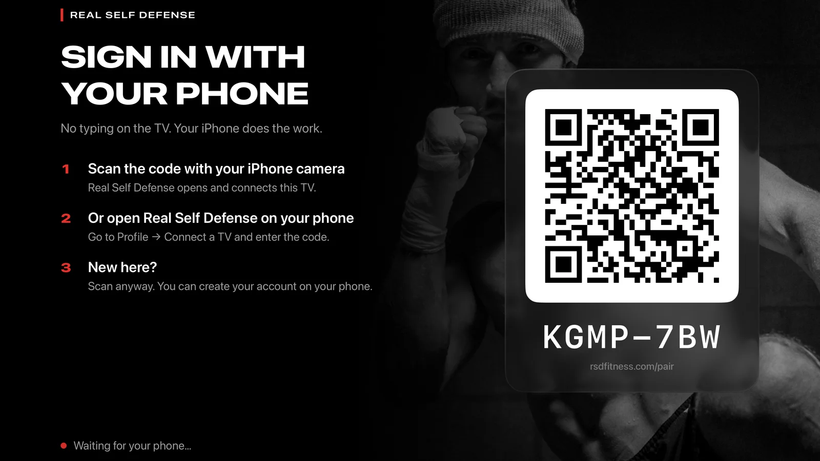 TV sign-in by scanning a code with your phone